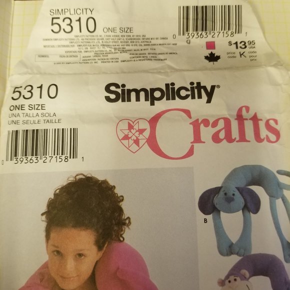 ✅5310 Simplicity Crafts Monkey Sewing Pattern EZ Se - Picture 2 of 3